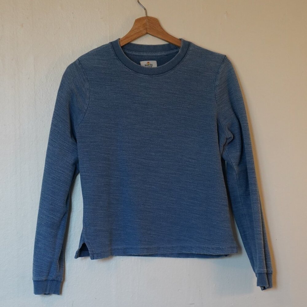 Marine Layer Women’s Blue Cropped Terry Top – Size Small